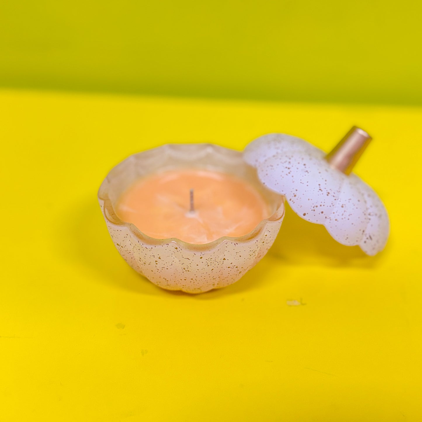 Spiced Orange Glass Pumpkin Candle – Hand-Poured in Scotland with Soy Wax