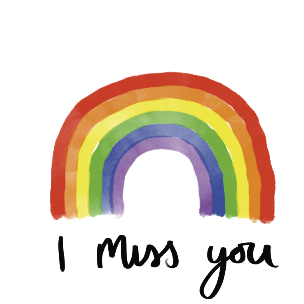 Rainbow I Miss You Card Greeting Card - Braw Wee Emporium Braw Wee Emporium