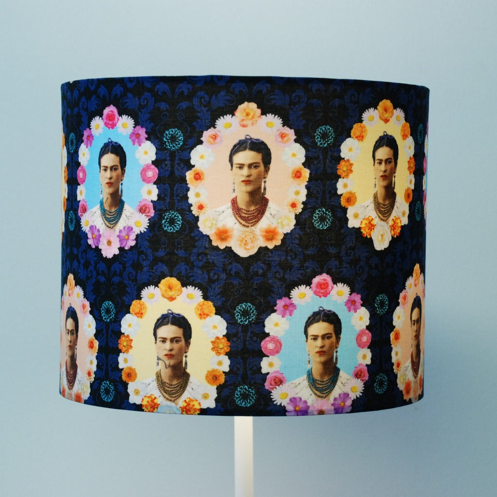 Frida Kahlo Flower Frames Midnight Lampshade - Braw Wee Emporium Braw Wee Emporium
