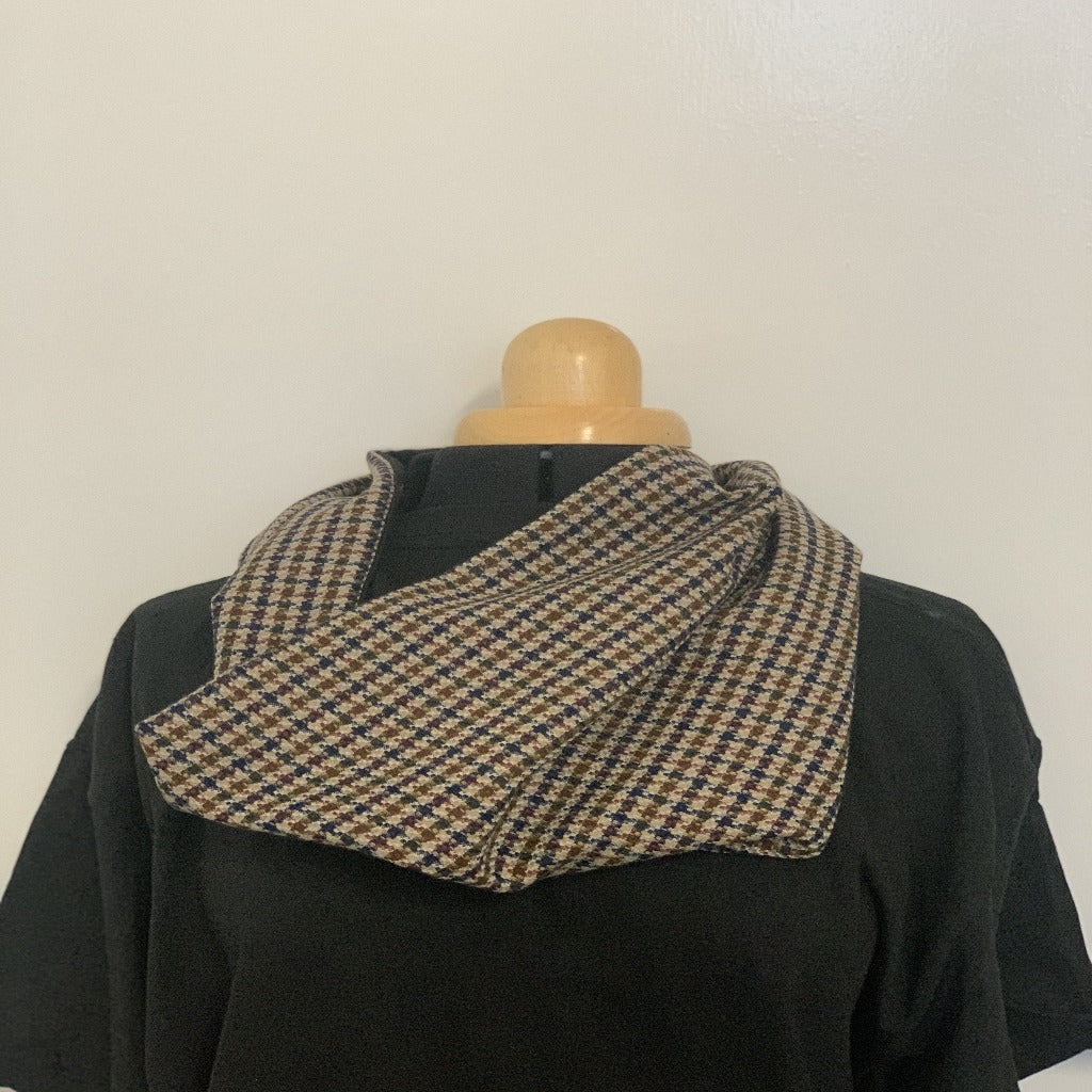 Brown Check Wool Neck Warmer Braw Wee Emporium