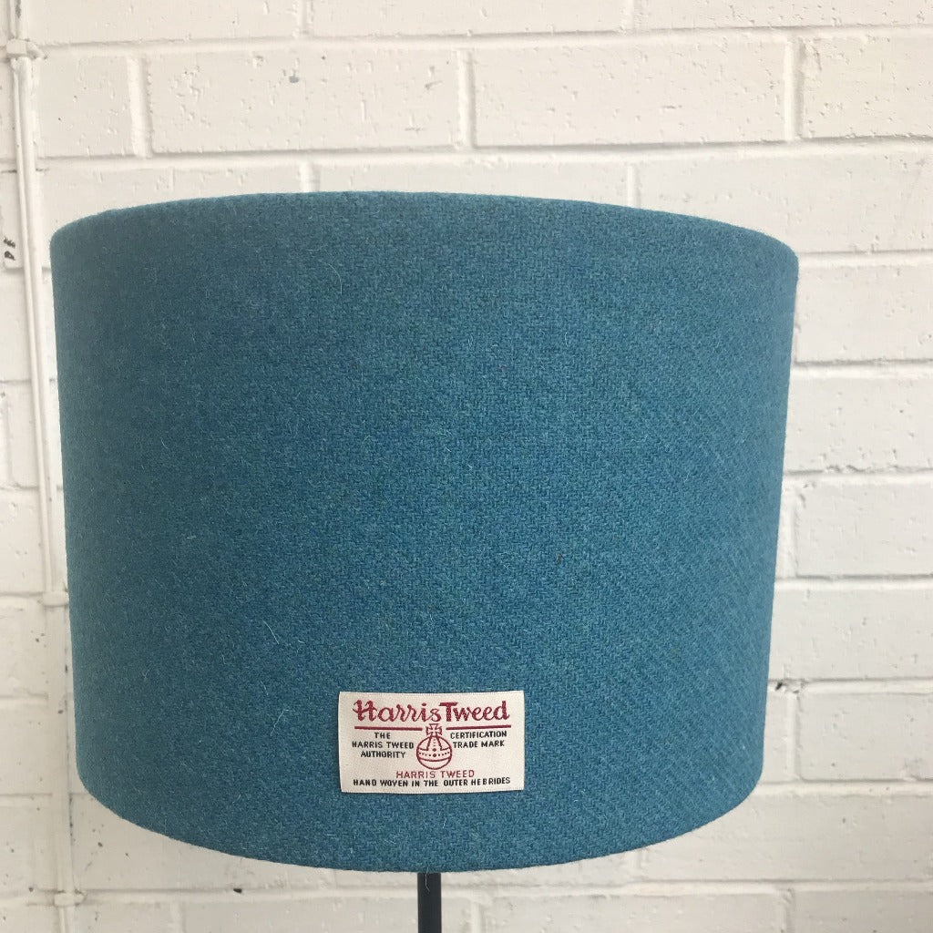 Teal Harris Tweed Lamp Shade Braw Wee Emporium