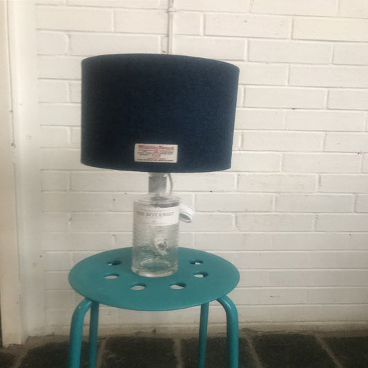 Navy Harris Tweed Lampshade - Drum Lampshade Braw Wee Emporium