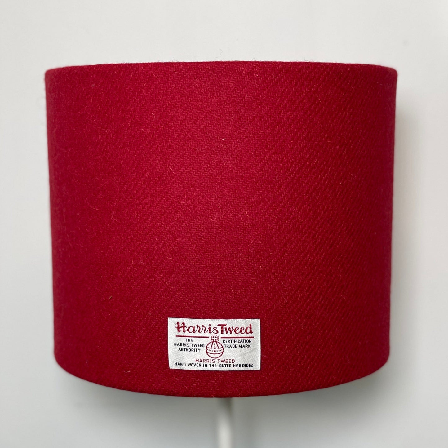 Berry Red Harris Tweed Lampshade - Drum Lampshade Braw Wee Emporium