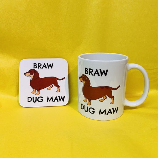 Braw Sausage Dug Maw Coaster - Braw Wee Emporium Braw Wee Emporium