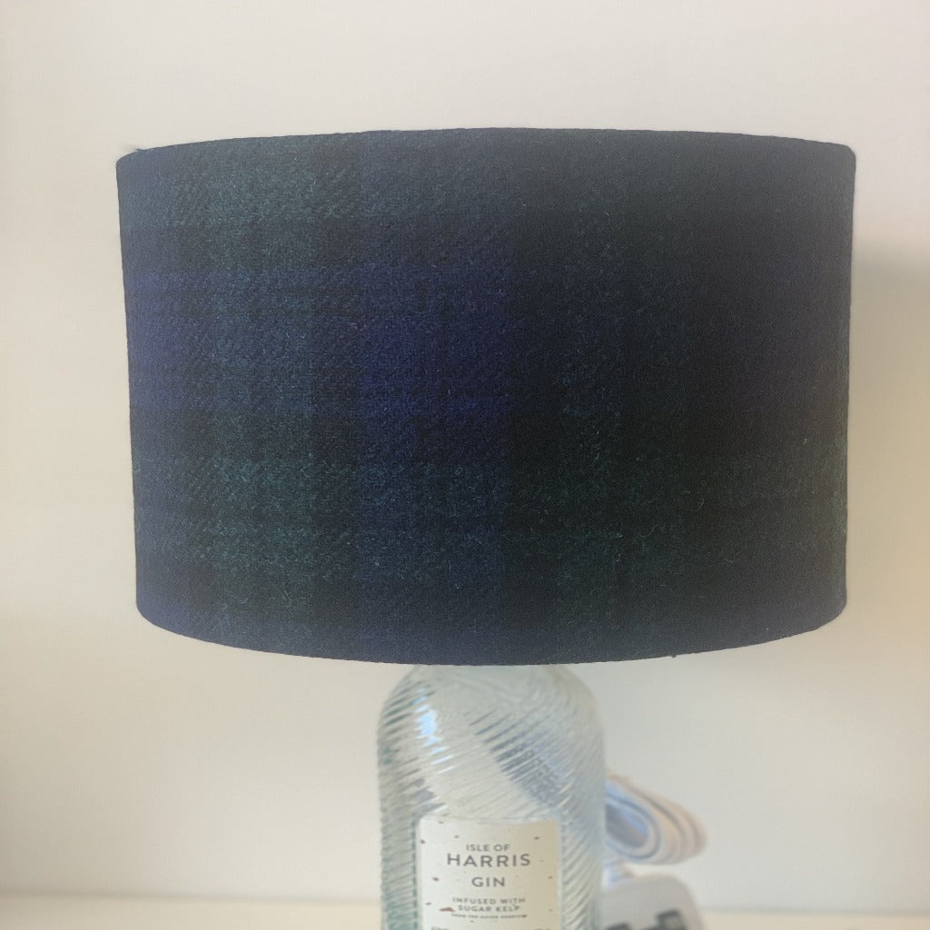 Black Watch Tartan Harris Tweed Lampshade - Drum Lampshade Braw Wee Emporium
