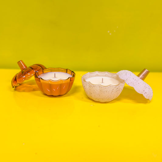 Spellbound Glass Pumpkin Candle – Hand-Poured in Scotland with Soy Wax