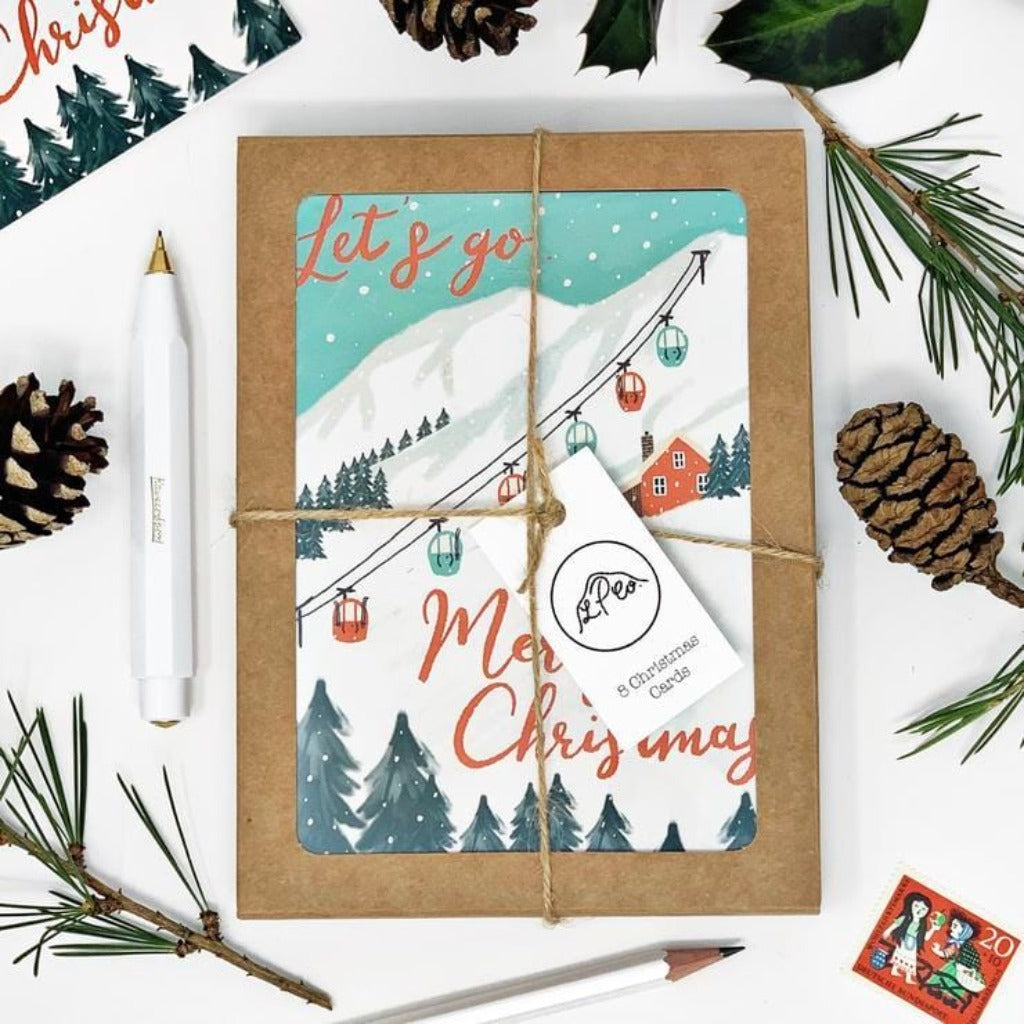 Ski-in Christmas Card Pack- Lomond Paper Co Braw Wee Emporium