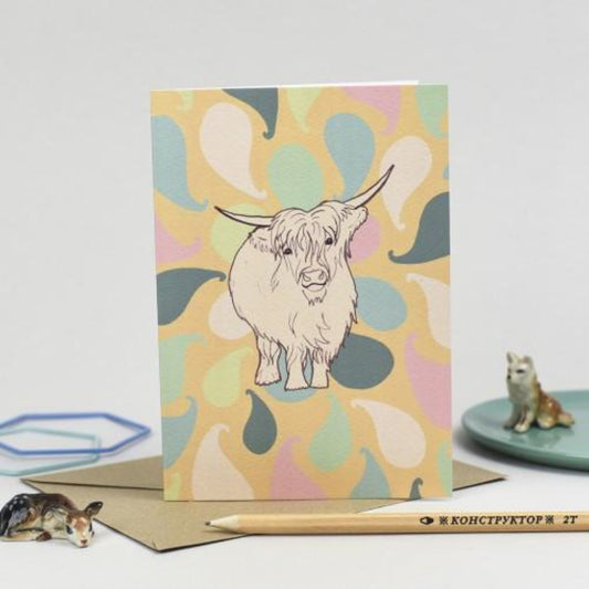 Highland Cow Greeting Card - Scottish Draws Braw Wee Emporium