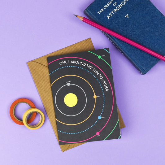 Around the Sun 1st Anniversary Card Kate & The Ink Braw Wee Emporium