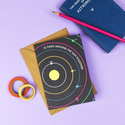 Around the Sun 10th Anniversary Card Kate & The Ink Braw Wee Emporium