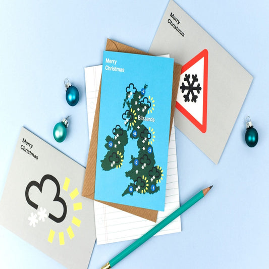 UK Weather Symbol Christmas Card Pack - Kate & The Ink Braw Wee Emporium