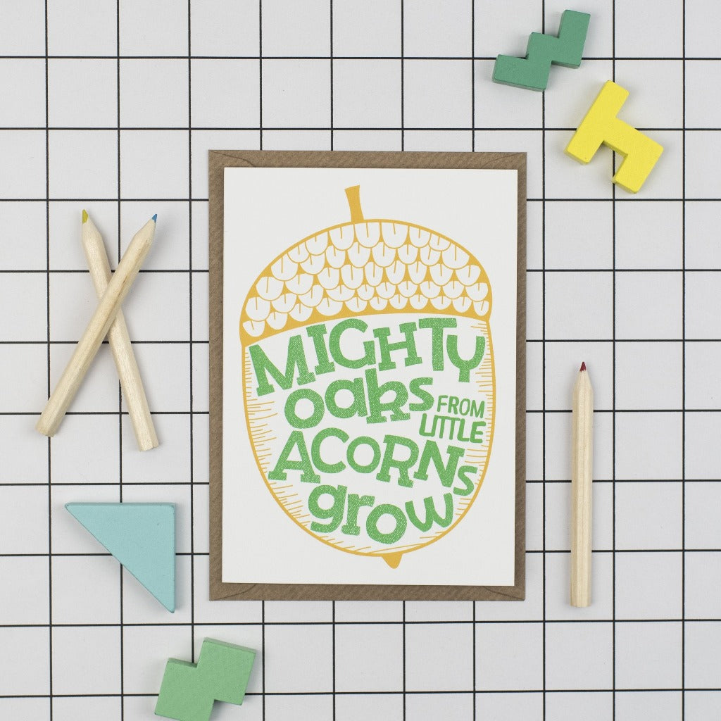 Mighty Oaks Baby Card - Kate & The Ink Braw Wee Emporium