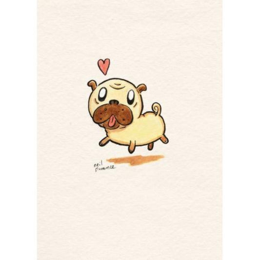 Pug Greetings Card - Neil Slorance Braw Wee Emporium