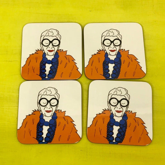 Iris Apfel Coaster - Steamboats Design Braw Wee Emporium