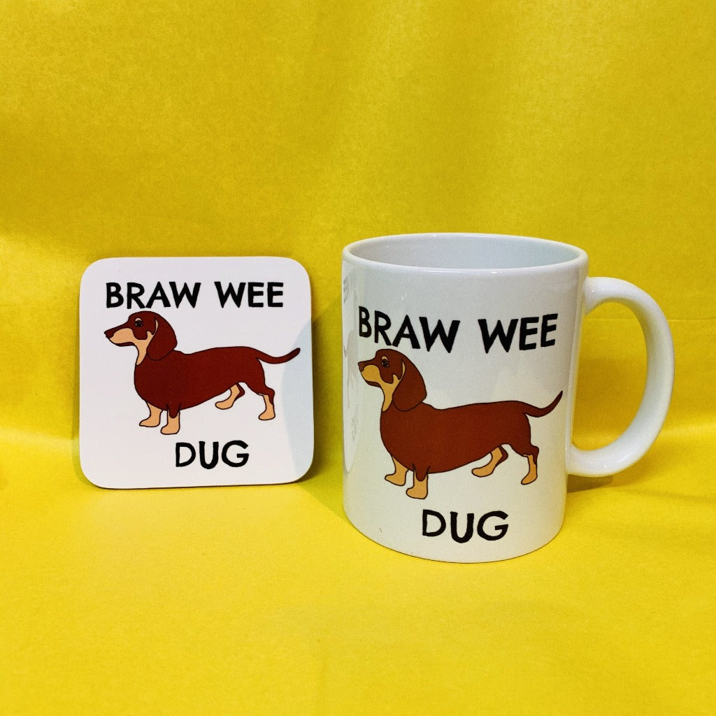 Braw Wee Sausage Dug Coaster - Braw Wee Emporium Braw Wee Emporium